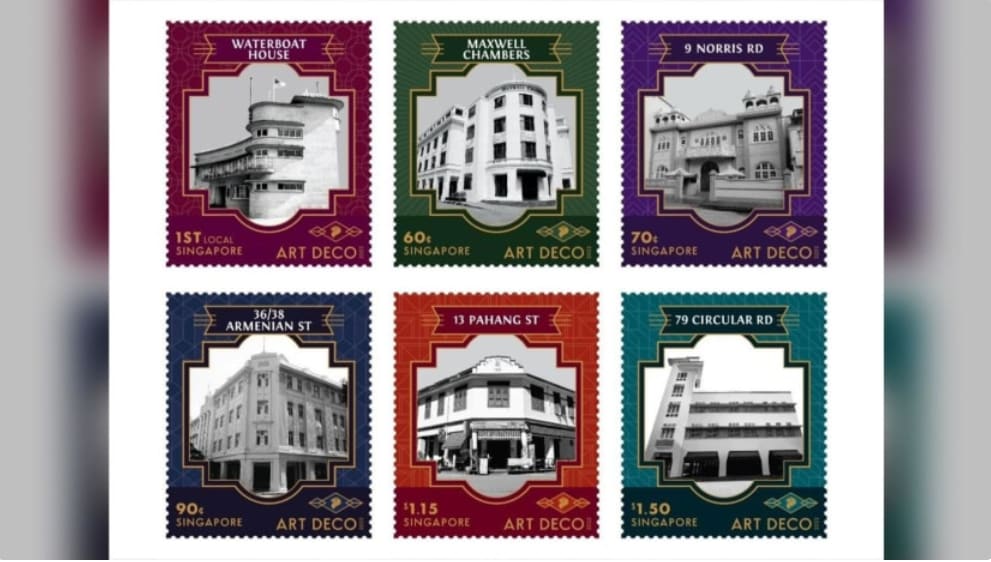 SingPost issues stamps featuring Art Deco heritage buildings in Singapore