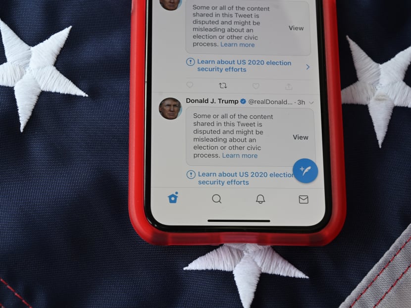 Nearly half of US President Donald Trump's tweets were flagged by Twitter in the days following the election, as he claimed, without evidence, that he had won and that the process had been tainted by massive fraud. AFP