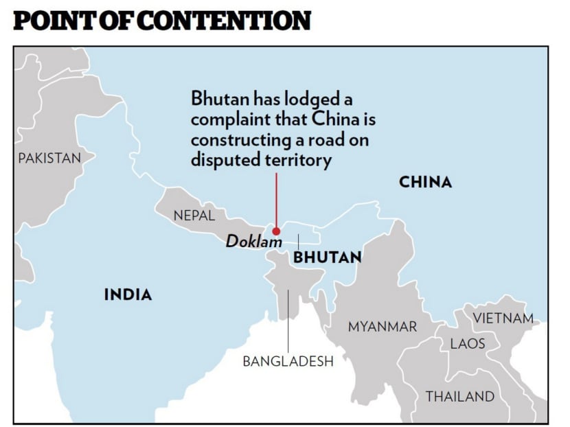 China’s recent road-building activity is directed at weakening India’s close relationship with Bhutan, says the writer. PHOTO: AFP