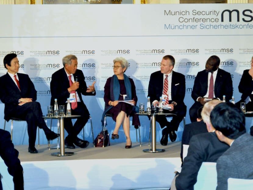Speaking at the Munich Security Conference’s “Pacific No More? Security in East Asia and the Korean Peninsula” panel discussion. Photo: Ng Eng Hen/Facebook