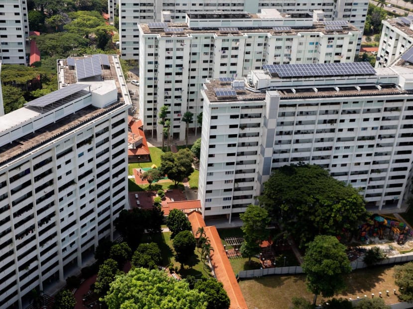 A view of public housing blocks in Singapore.