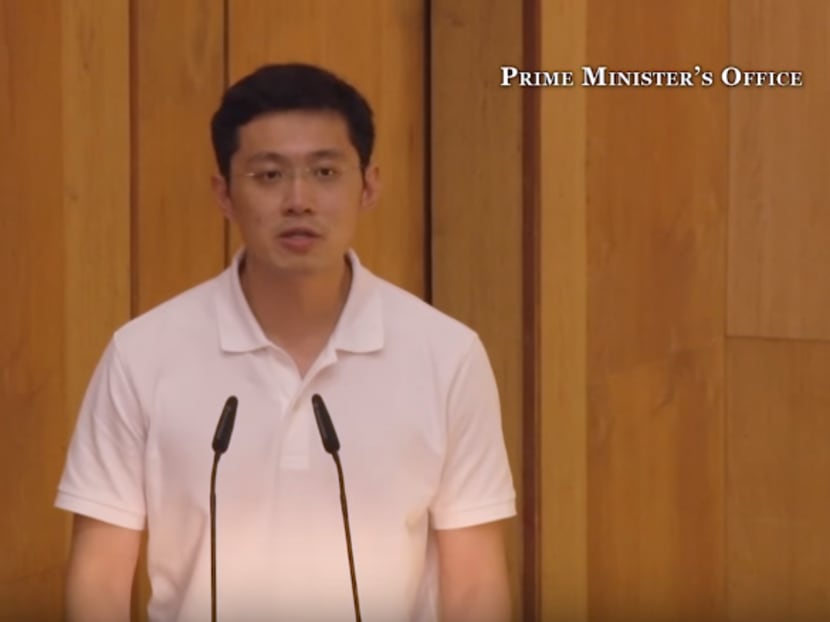 Mr Li Hongyi delivering his eulogy for Mr Lee Kuan Yew in March 2015. Photo: Screencap from Prime Minister's Office/ YouTube