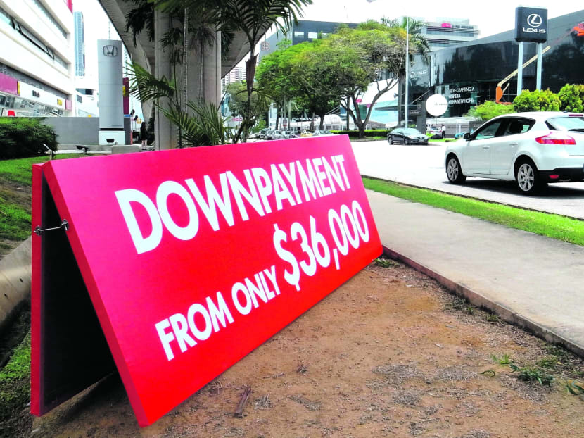 An advertising banner outside the Honda car showroom at Leng Kee Road. Photo: Don Wong