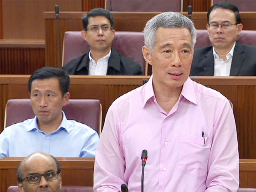 Prime Minister Lee Hsien Loong speaking in Parliament on 27 Jan, 2016. Photo: Channel NewsAsia