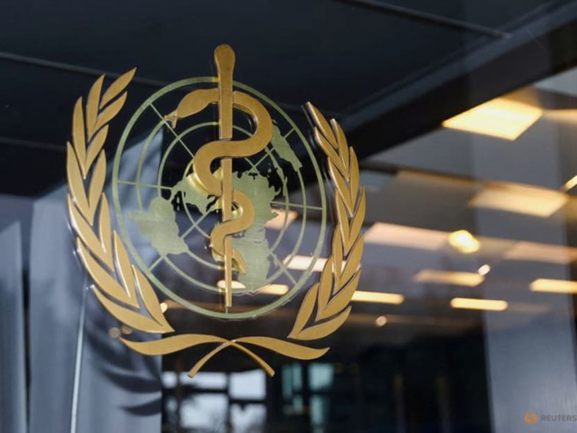 The World Health Organisation logo is seen at the entrance of the WHO building, in Geneva, Switzerland, on Dec 20, 2021. 