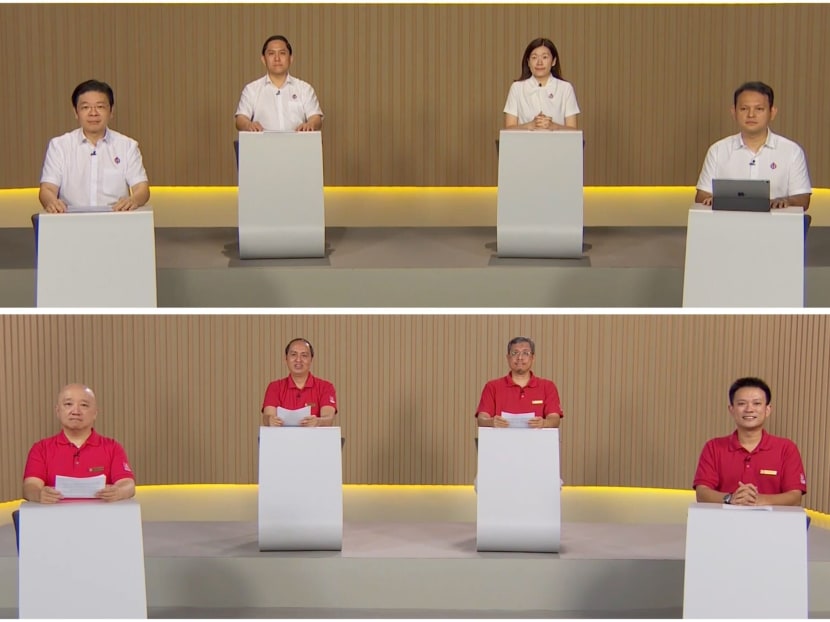 Candidates from the People’s Action Party (top) and the Singapore Democratic Party (bottom) are contesting four seats in Marsiling-Yew Tee Group Representation Constituency. Candidates from the People’s Action Party (top) and the Singapore Democratic Party (bottom) are contesting four seats in Marsiling-Yew Tee Group Representation Constituency.