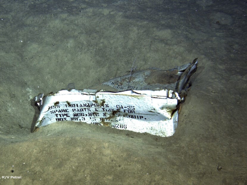 This undated image courtesy of Microsoft co-founder Paul G. Allen shows a spare parts box from the USS Indianapolis on the floor of the North Pacific Ocean. An expedition crew says it located the wreckage of the USS Indianapolis, the World War II heavy cruiser sunk by Japanese torpedoes in 1945, more than 5,500m below the surface, the US Navy said on Saturday, Aug 19, 2017. Photo: AP
