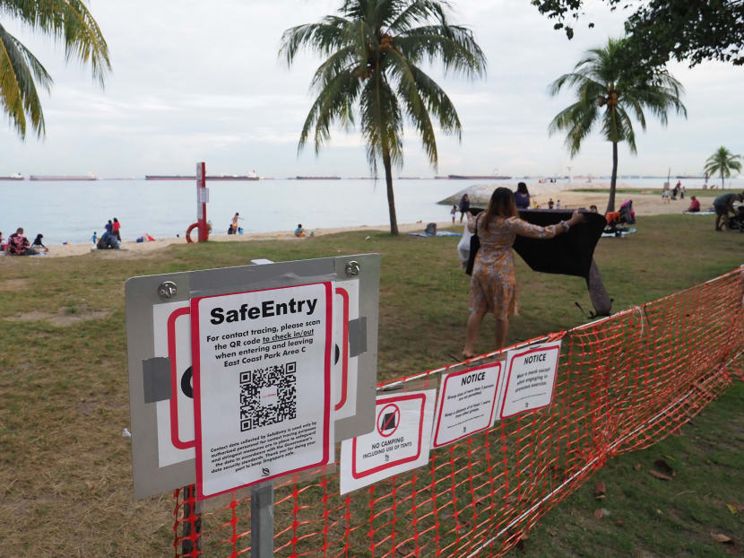 National Development Minister Lawrence Wong said that crowds had likely increased last weekend at beaches and parks because it was the start of the week-long school holiday.