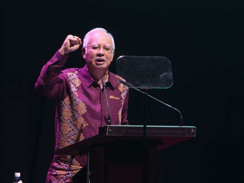 Malaysia's Prime Minister Najib Razak addresses the nation in a National Day message in the capital city of Kuala Lumpur, Malaysia on Sunday, Aug. 30, 2015. Photo: AP