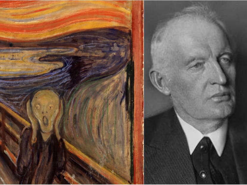The colours of the clouds in The Scream (left) by Norwegian artist Edvard Munch (right) could have been his take on a natural phenomenon. Photos: www.edvardmunch.org