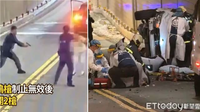 飙车翻覆一人被抛车外亡 台湾青年呛警遭连开两枪制伏