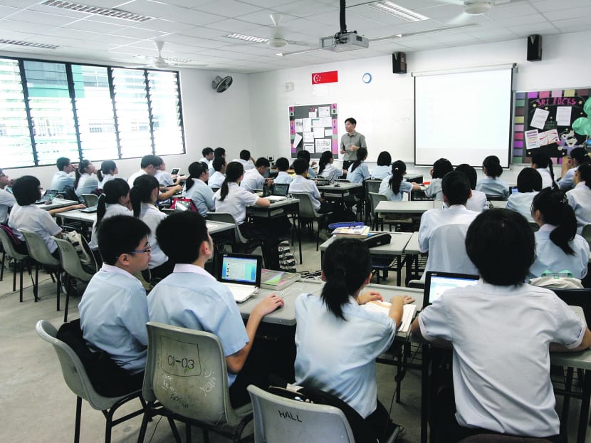Students having lessons in Ngee Ann Secondary School. Photo: Ernest Chua/TODAY