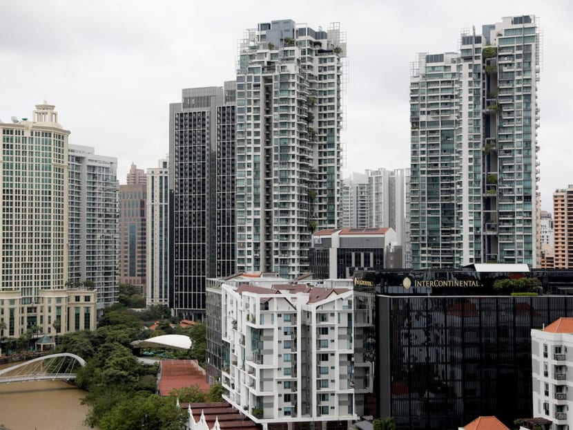 A view of private property in the city district of Singapore.