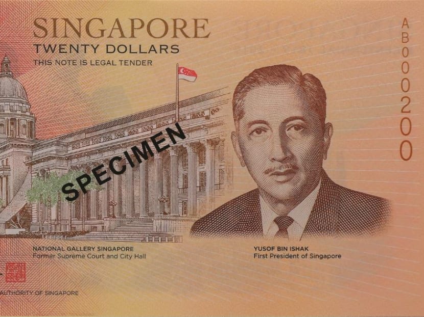 The front of the bicentennial commemorative S$20 note. Two million were snapped up within five days of being made available. A new batch will be issued later in the year.
