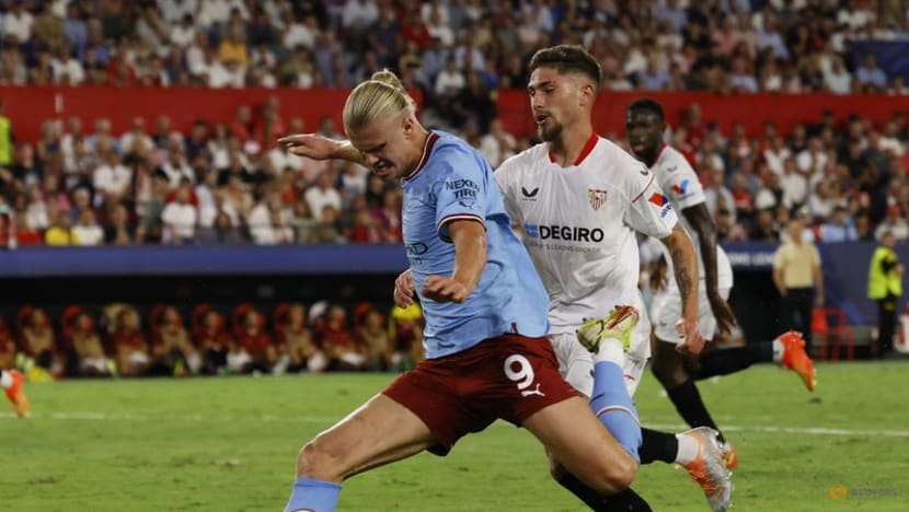 Haaland at the double as Man City hit four in Sevilla Haaland at the double as Man City hit four in Sevilla