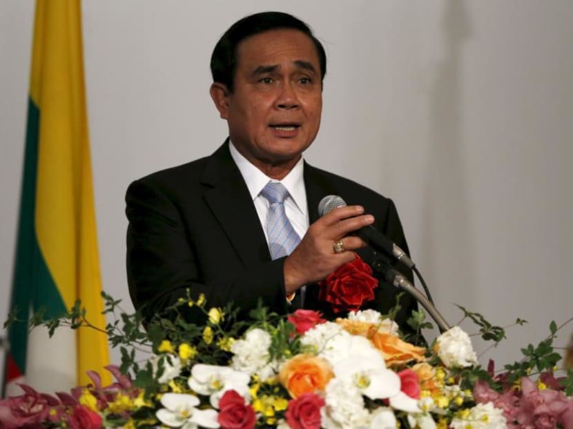 Thailand's Prime Minister Prayut Chan-o-cha speaks at the Mekong-Five Economic Forum hosted by Japan External Trade Organization (JETRO) in Tokyo, July 3, 2015. Photo: Reuters