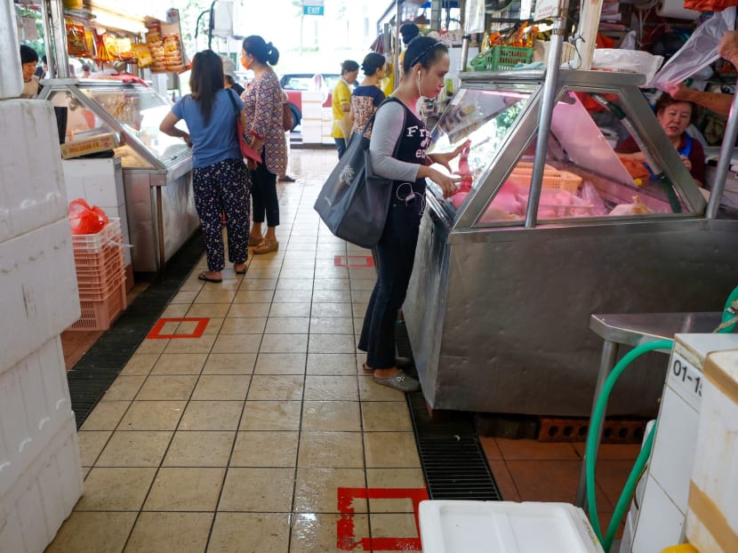 Trade and Industry Minister Chan Chun Sing said that all supermarkets, wet markets, hawker centres and food establishments will remain open.
