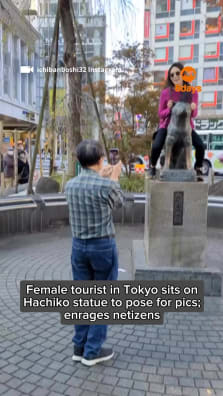 Many were upset with her behaviour, and rightfully so.
To read the full story, click the link in our bio.

https://www.8days.sg/entertainment/asian/female-tourist-tokyo-sit-hachiko-statue-shibuya-station-831446
