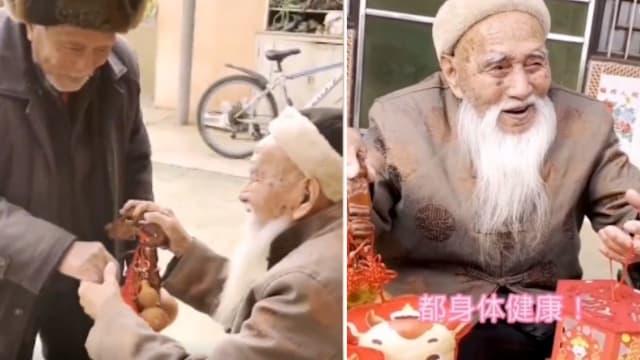 中国90岁弟弟一家给106岁兄拜年 网赞：好羡慕！
