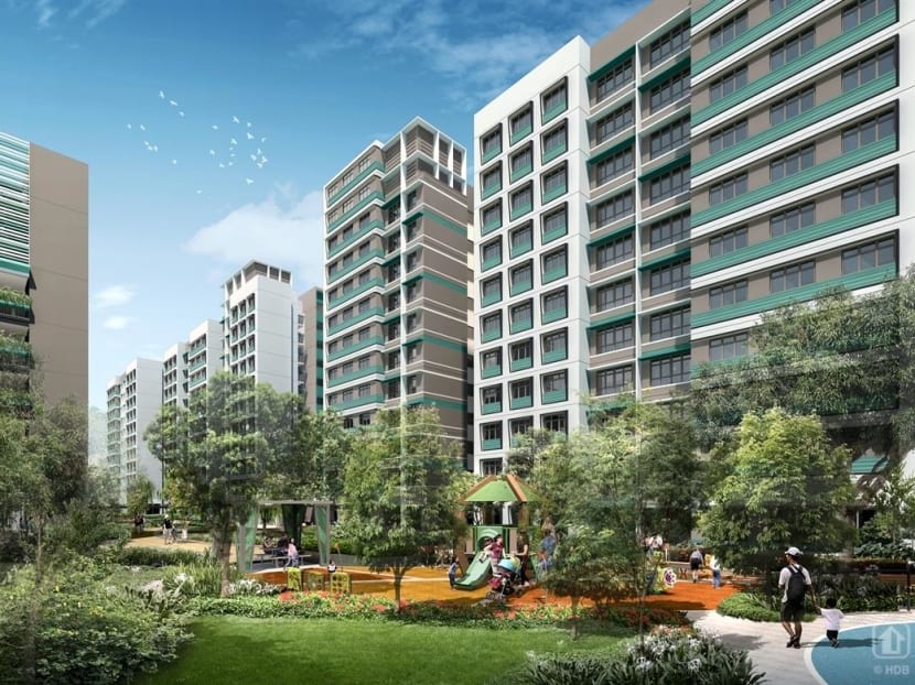 An artist's impression of Sun Plaza Spring public housing project in Tampines. 