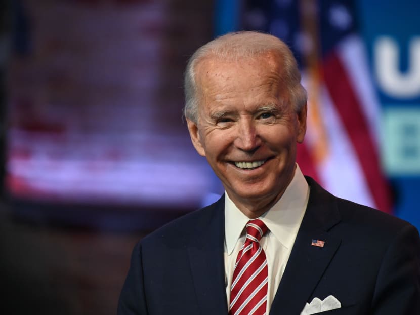 US President-elect Joe Biden answers questions from the press at The Queen in Wilmington, Delaware on Nov 16, 2020. US President-elect Joe Biden answers questions from the press at The Queen in Wilmington, Delaware on Nov 16, 2020.
