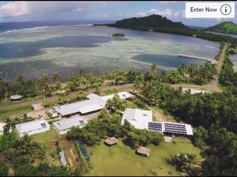 A screenshot of the video promoting the Micronesia island resort sweepstakes.