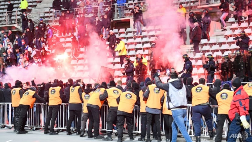 Lyon bar fans from away matches after Cup tie flare-up Lyon bar fans from away matches after Cup tie flare-up