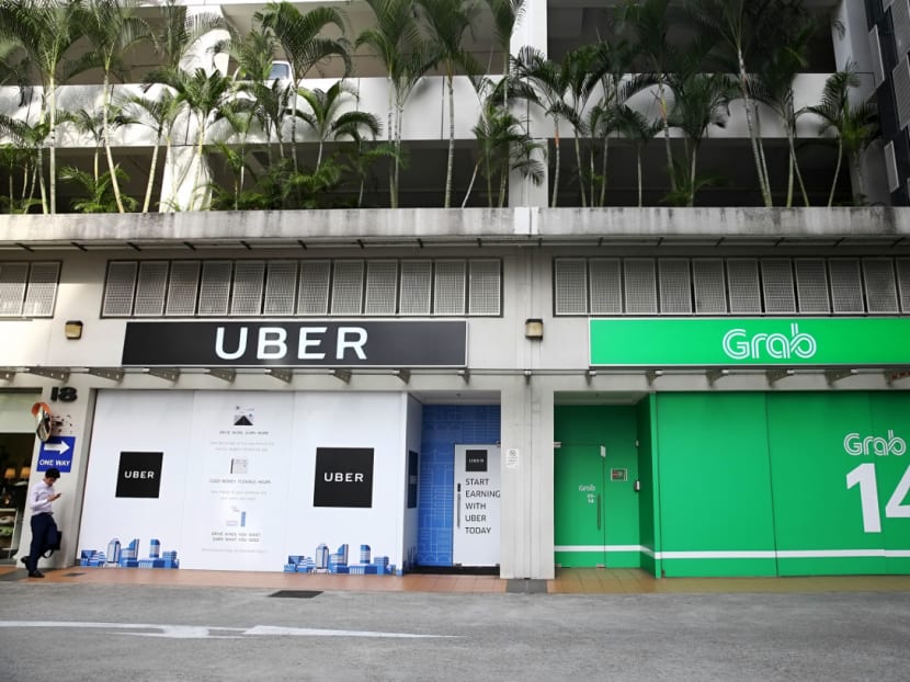 The Competition and Consumer Commission of Singapore imposed more than S$13 million in penalties on Grab and Uber, as it ruled their merger as “anti-competitive” on Sept 24, 2018. Grab is fined about S$6.4 million, and Uber, about S$6.6 million. The Competition and Consumer Commission of Singapore imposed more than S$13 million in penalties on Grab and Uber, as it ruled their merger as “anti-competitive” on Sept 24, 2018. Grab is fined about S$6.4 million, and Uber, about S$6.6 million.