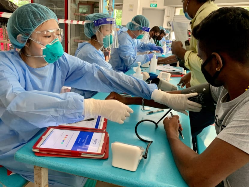 A member of the team behind the study taking blood pressure reading from a participant. A member of the team behind the study taking blood pressure reading from a participant.