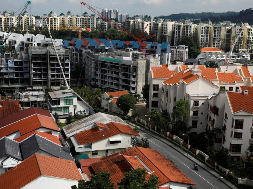 View of construction of new private residential properties in Singapore on April 29, 2021.