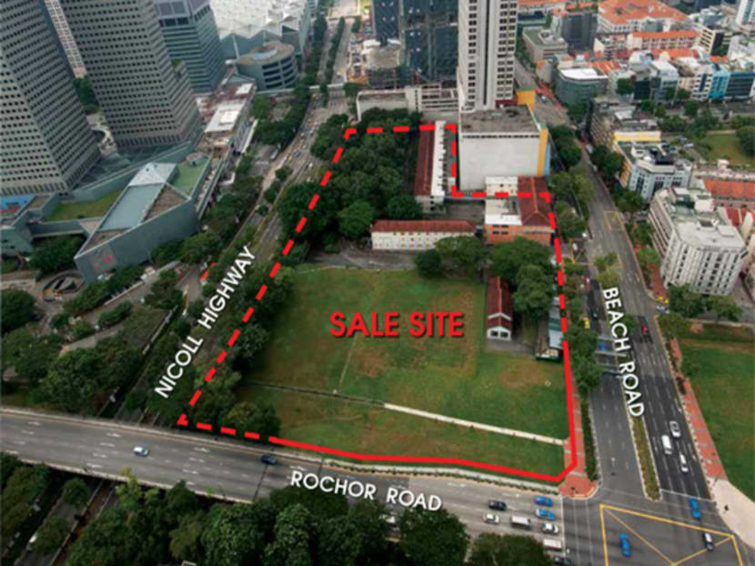 The land parcel up for tender at Beach Road. Photo: URA