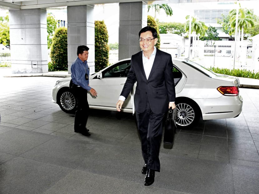 Finance Minister Heng Swee Keat arriving at the Parliament House for the delivering of the Budget 2017 speech. Photo: Nuria Ling