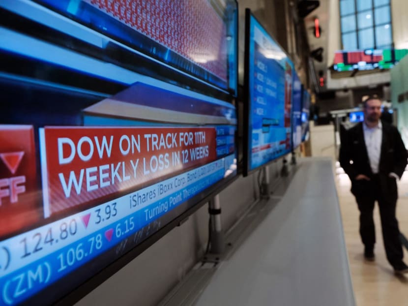 Traders work on the floor of the New York Stock Exchange (NYSE) on June 16, 2022 in New York City. Stocks fell sharply in morning trading as investors react to the Federal Reserve's largest rate hike since 1994.