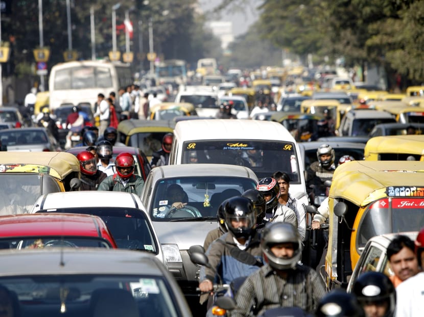 The traffic during the morning rush hour in the Indian city of Bangalore. Photo: Bloomberg