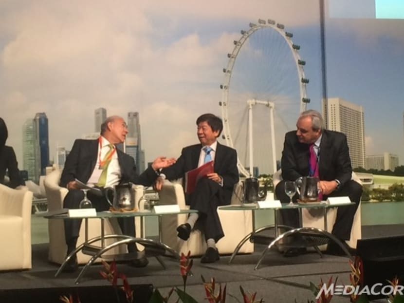 National Development Minister Khaw Boon Wan during a dialogue session at the joint World Cities Summit, Singapore International Water Week and CleanEnviro Summit. Photo: Channel NewsAsia