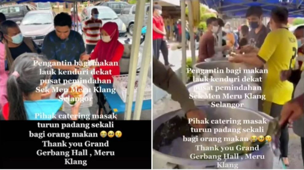 Newlyweds cancel wedding reception due to flood, use food to feed victims in Klang