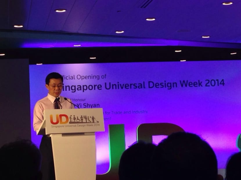 Senior Minister of State for National Development and Trade and Industry Lee Yi-Shyan speaking at the launch of BCA’s first Singapore Universal Design Week. Photo: Laura Philomin