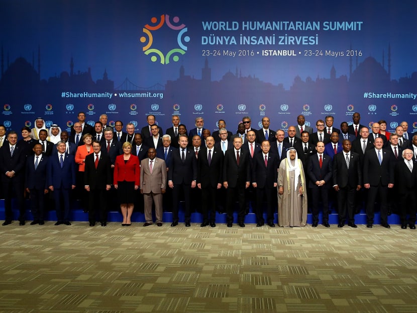 A group of world leaders and representatives  pose for a photograph at the World Humanitarian Summit, in Istanbul. Photo: Pool via AP