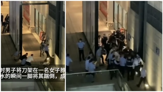 福州歹徒当街劫持女子 警员趁递水时飞踢救人