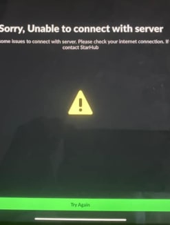 An error message some StarHub users saw on their screens during the English Premier League broadcasts on Aug 6, 2022.