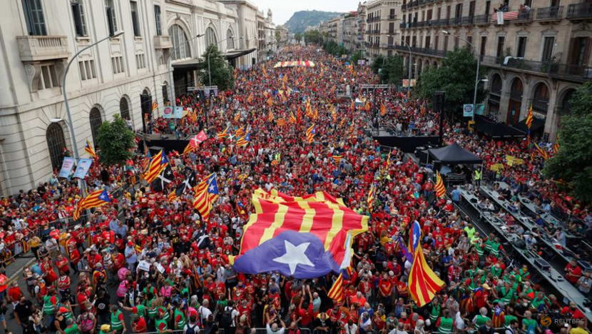 Thousands of Catalans rally for independence in Barcelona Thousands of Catalans rally for independence in Barcelona