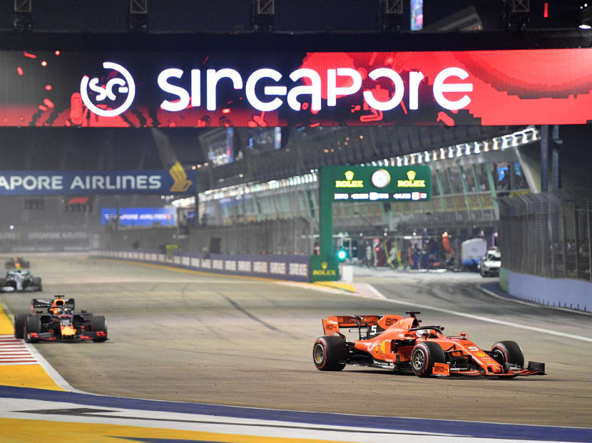 The Formula One Singapore Grand Prix night race at the Marina Bay Street Circuit in Singapore on Sept 22, 2019.