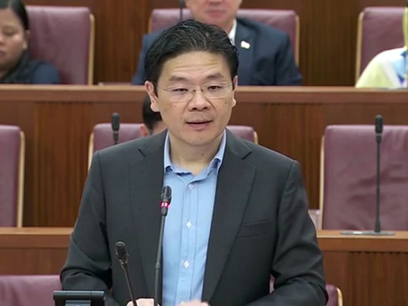 Deputy Prime Minister Lawrence Wong, who is also Finance Minister, giving his round-up speech in Parliament on Feb 24, 2023 after three days of debate on the Budget. 