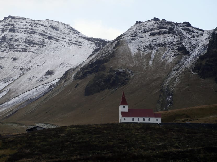 The church of Vik, Iceland, near the Volcano Katla, Oct 26, 2016. Photo: AP