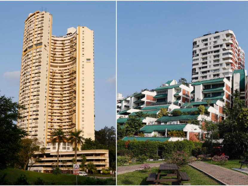 A composite photo of Pearl Bank Apartment and Pandan Valley condominium which were designed by architect Mr Tan Cheng Siong. Photos: Raj Nadarajan/TODAY