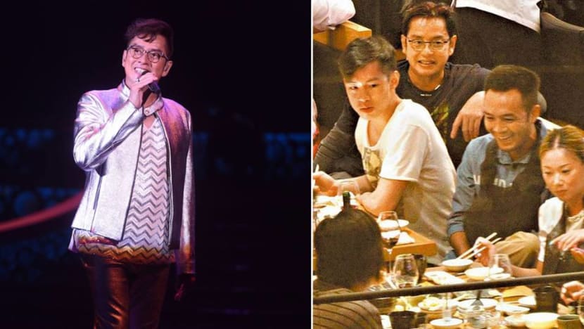 Alan Tam seen on dinner outing with partner and son