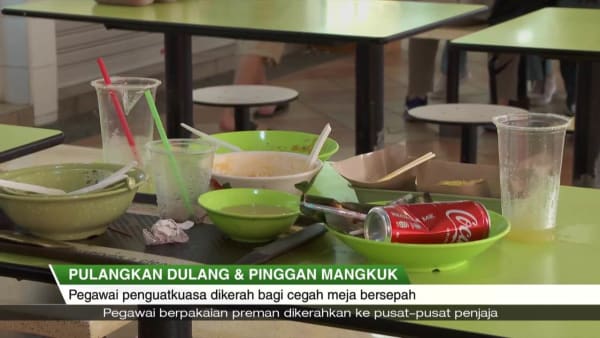 Pegawai penguatkuasa dikerah ambil tindakan lebih tegas atas kesalahan gagal pulangkan dulang, pinggan mangkuk