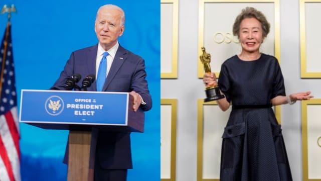 韩国总统访美　Joe Biden主动祝贺尹汝贞夺奥斯卡