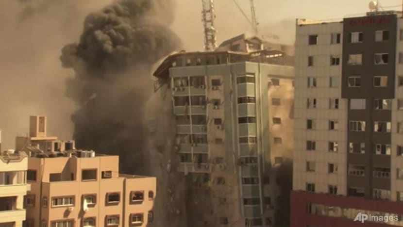 Israel strike in Gaza destroys building housing AP, Al Jazeera Israel strike in Gaza destroys building housing AP, Al Jazeera