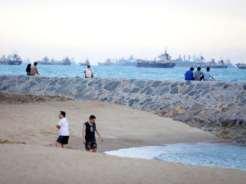 Beach-goers seen along East Coast Park. The Government is planning to have more reclaimed land along the coastal area in the future. Beach-goers seen along East Coast Park. The Government is planning to have more reclaimed land along the coastal area in the future.